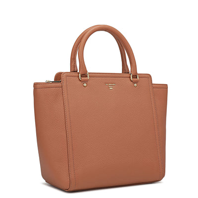 Medium Wax Leather Satchel - Feather