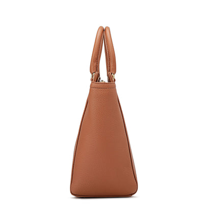 Medium Wax Leather Satchel - Feather