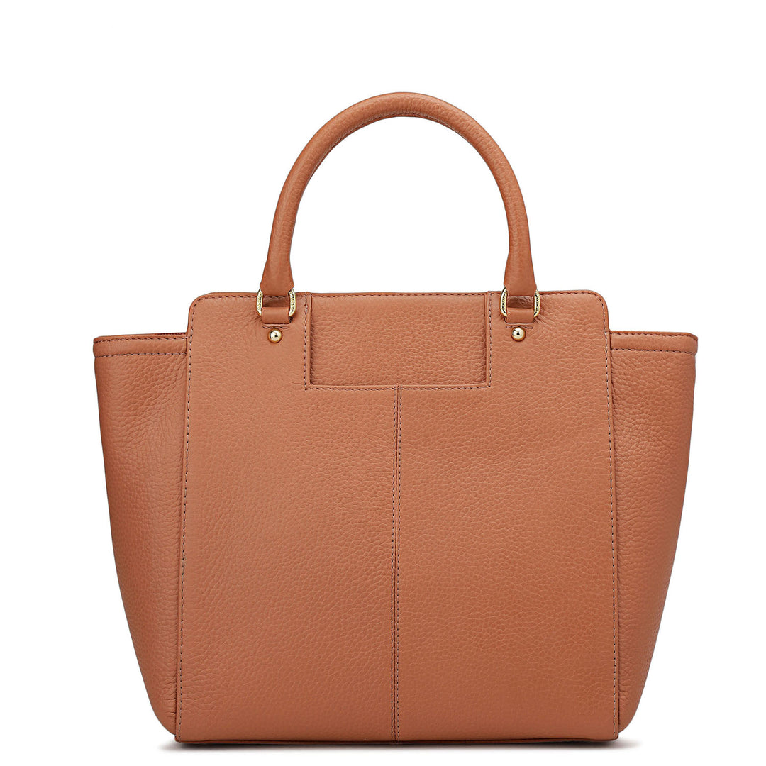 Medium Wax Leather Satchel - Feather