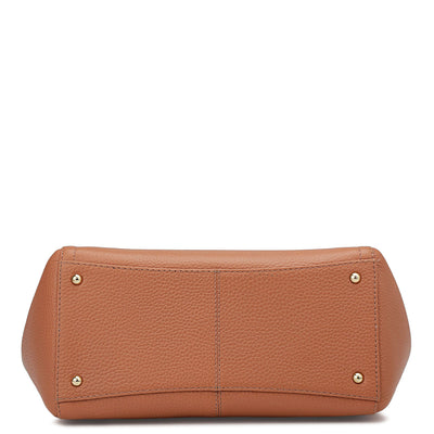 Medium Wax Leather Satchel - Feather