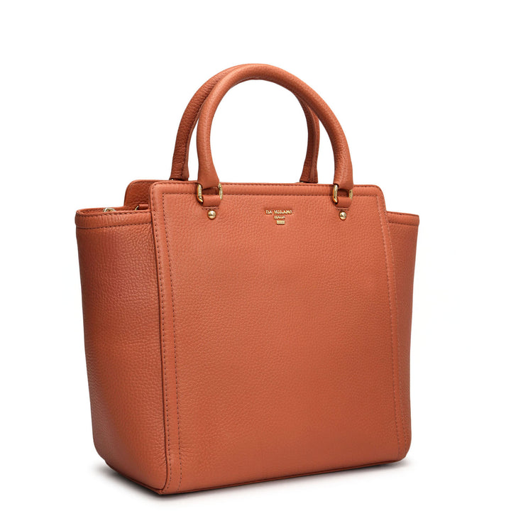 Medium Wax Leather Satchel - Terracotta