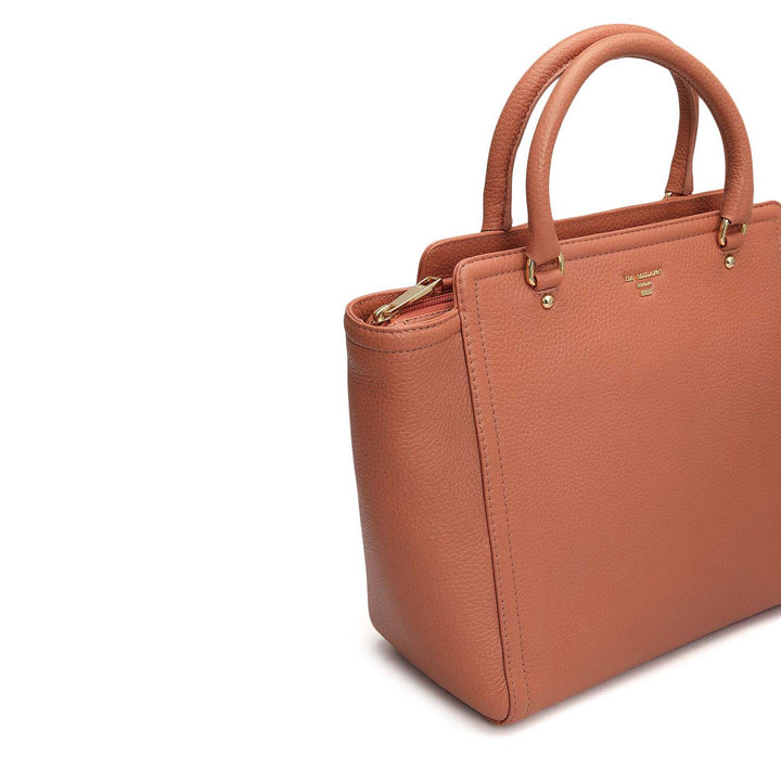 Medium Wax Leather Satchel - Terracotta