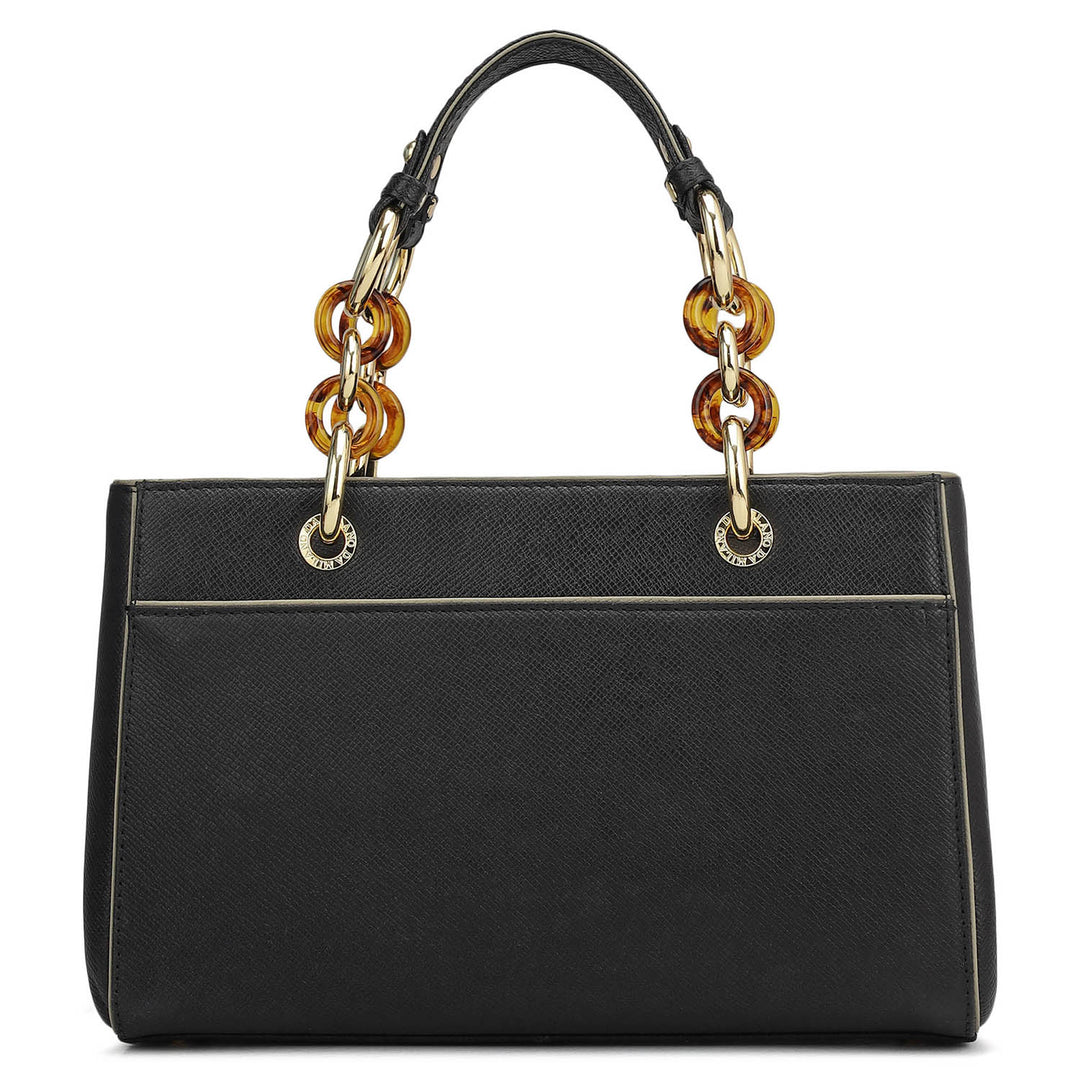 Small Franzy Leather Satchel - Black