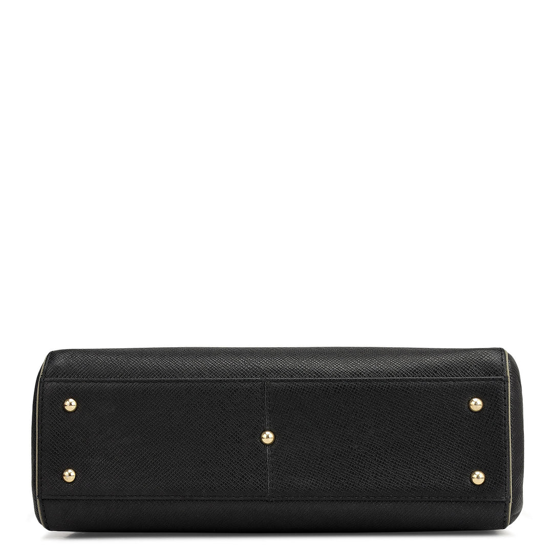 Small Franzy Leather Satchel - Black