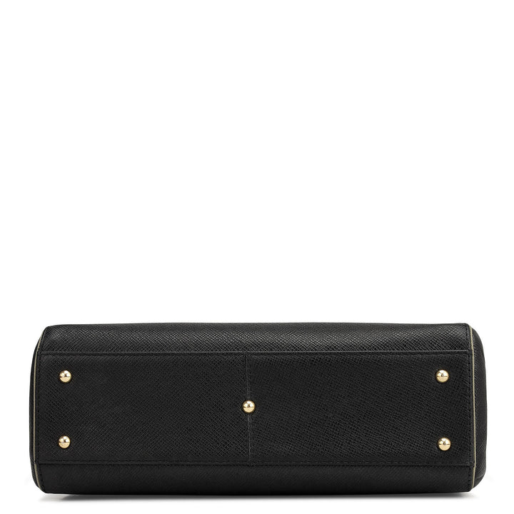 Small Franzy Leather Satchel - Black