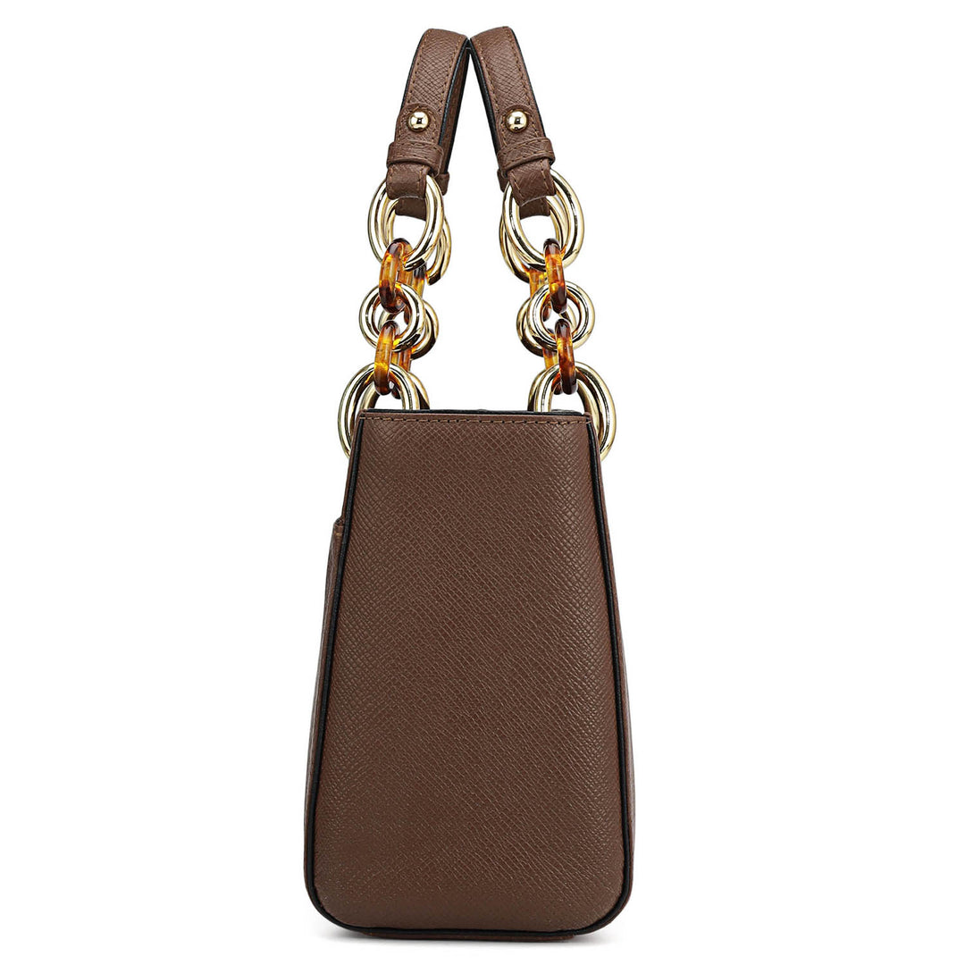Small Franzy Leather Satchel - Date