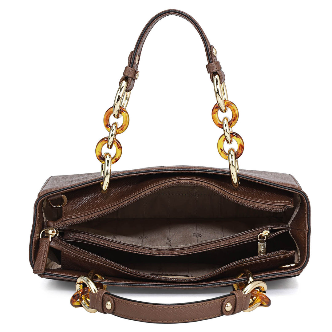 Small Franzy Leather Satchel - Date