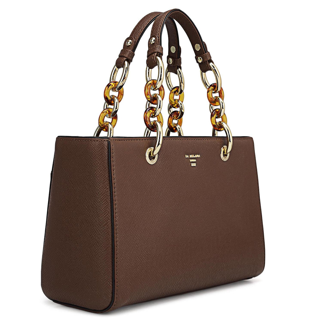 Small Franzy Leather Satchel - Date