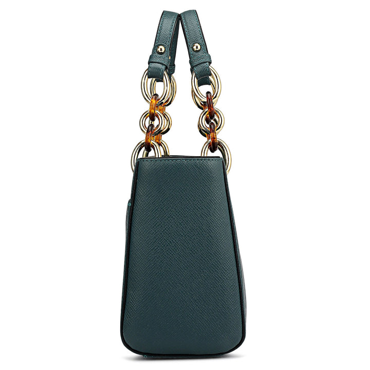 Small Franzy Leather Satchel - Octane