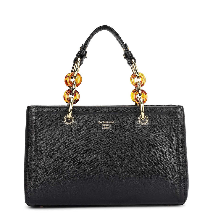 Small Franzy Leather Satchel - Black