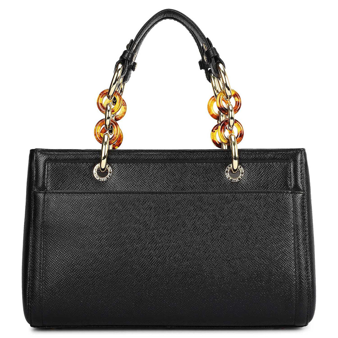 Small Franzy Leather Satchel - Black