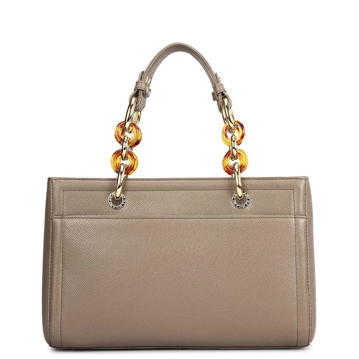 Small Franzy Leather Satchel - Smoke Grey