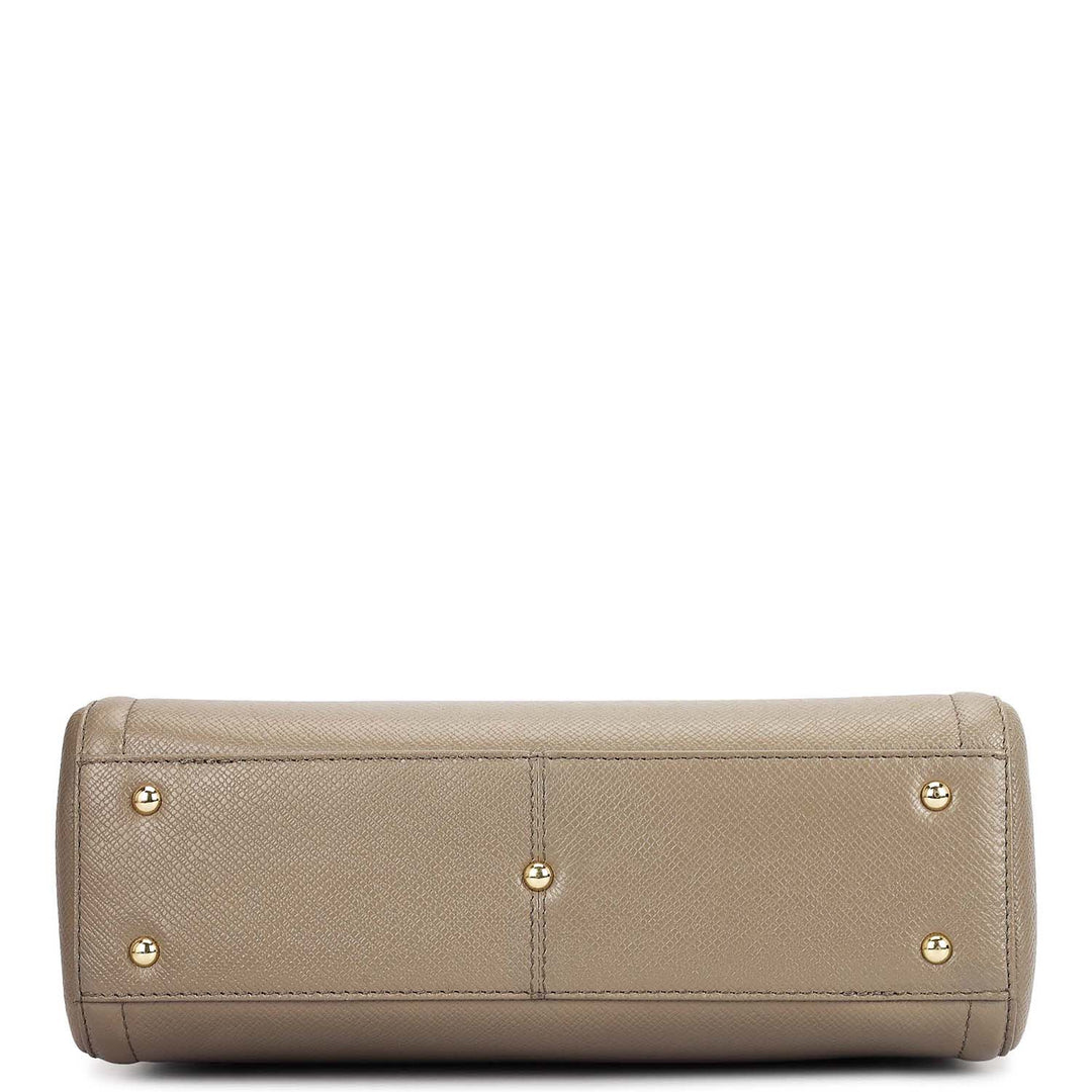 Small Franzy Leather Satchel - Smoke Grey
