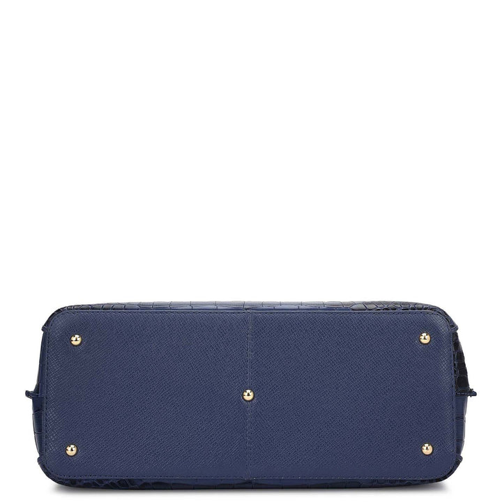 Medium Croco Leather Satchel - Stardust