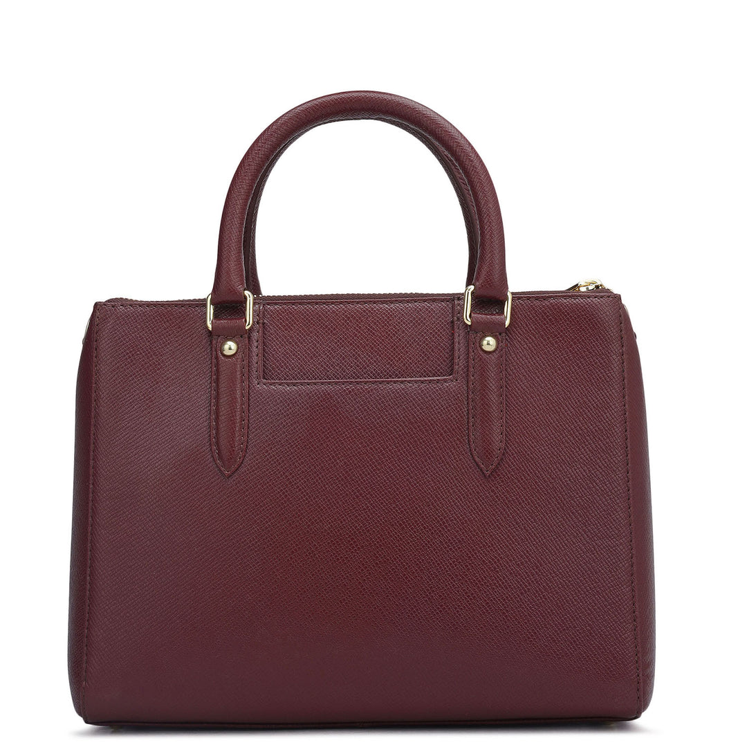 Small Franzy Leather Satchel - Blood Stone