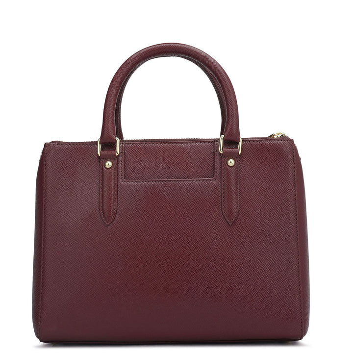 Small Franzy Leather Satchel - Blood Stone