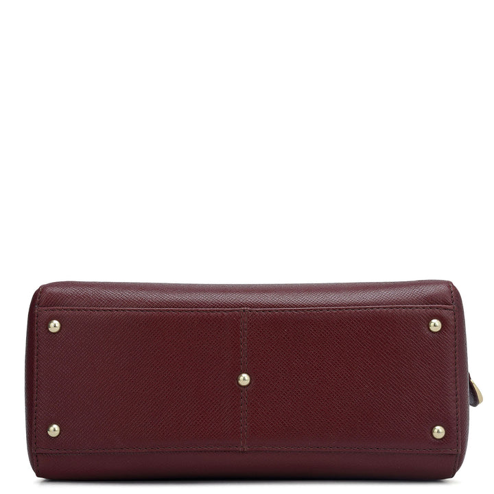 Small Franzy Leather Satchel - Blood Stone