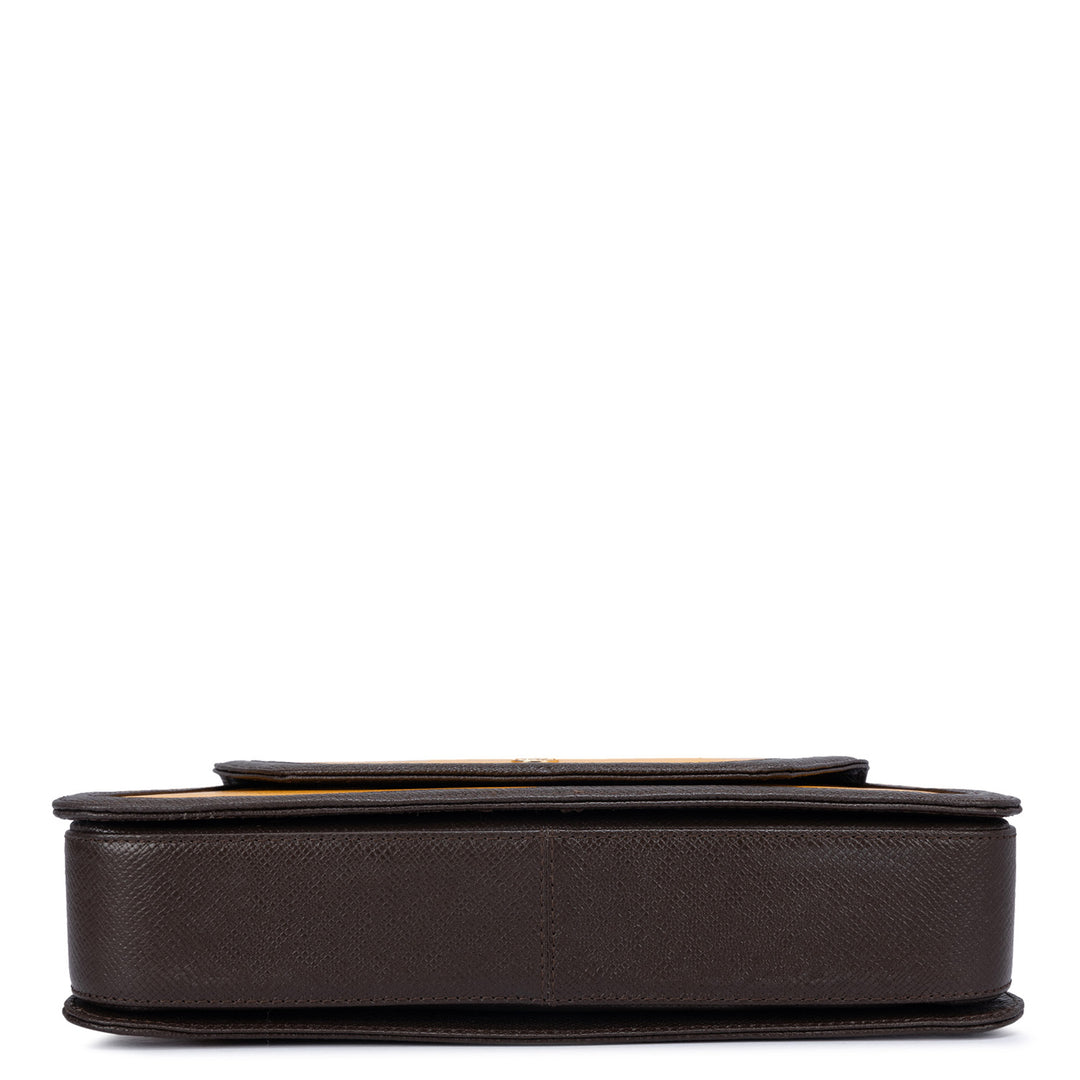 Small Franzy Leather Baguette - Mango