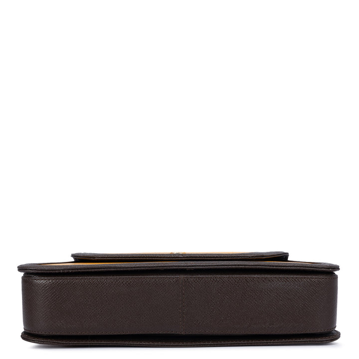 Small Franzy Leather Baguette - Mango