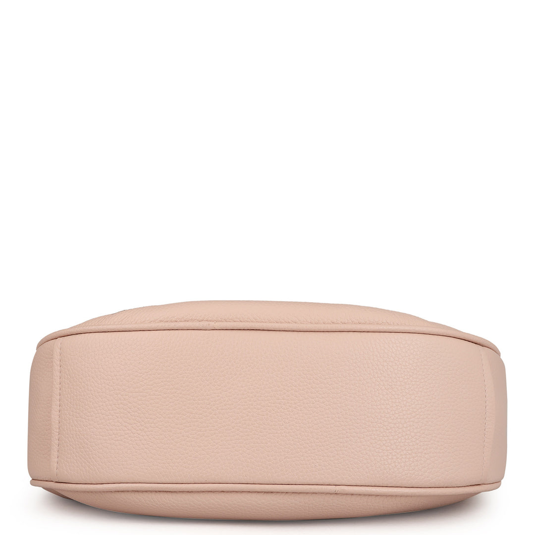 Medium Wax Leather Hobo - Baby Pink
