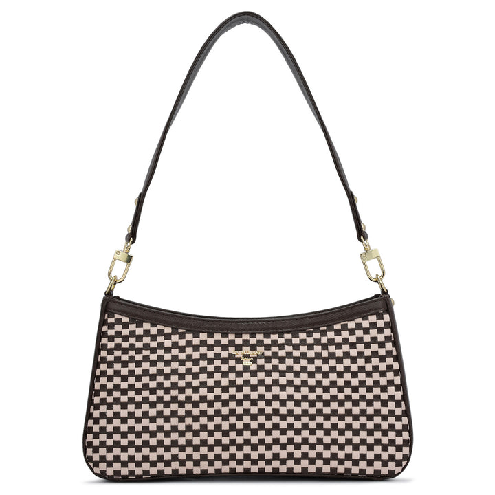 Small Mat Franzy Leather Baguette - Chocolate