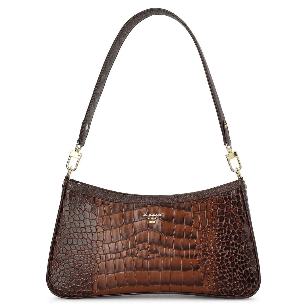 Small Croco Leather Baguette - Date