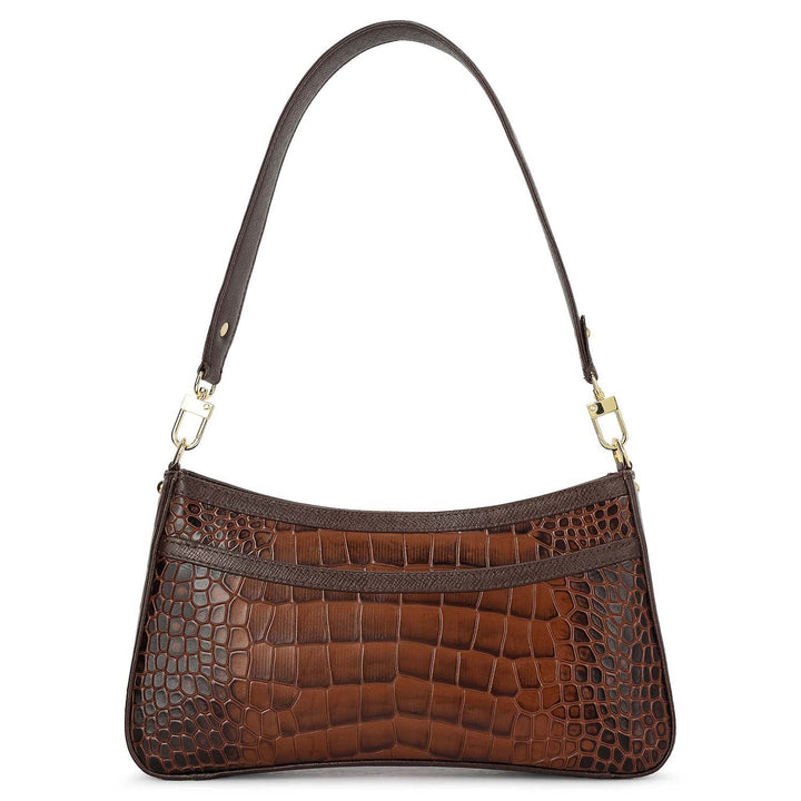 Small Croco Leather Baguette - Date