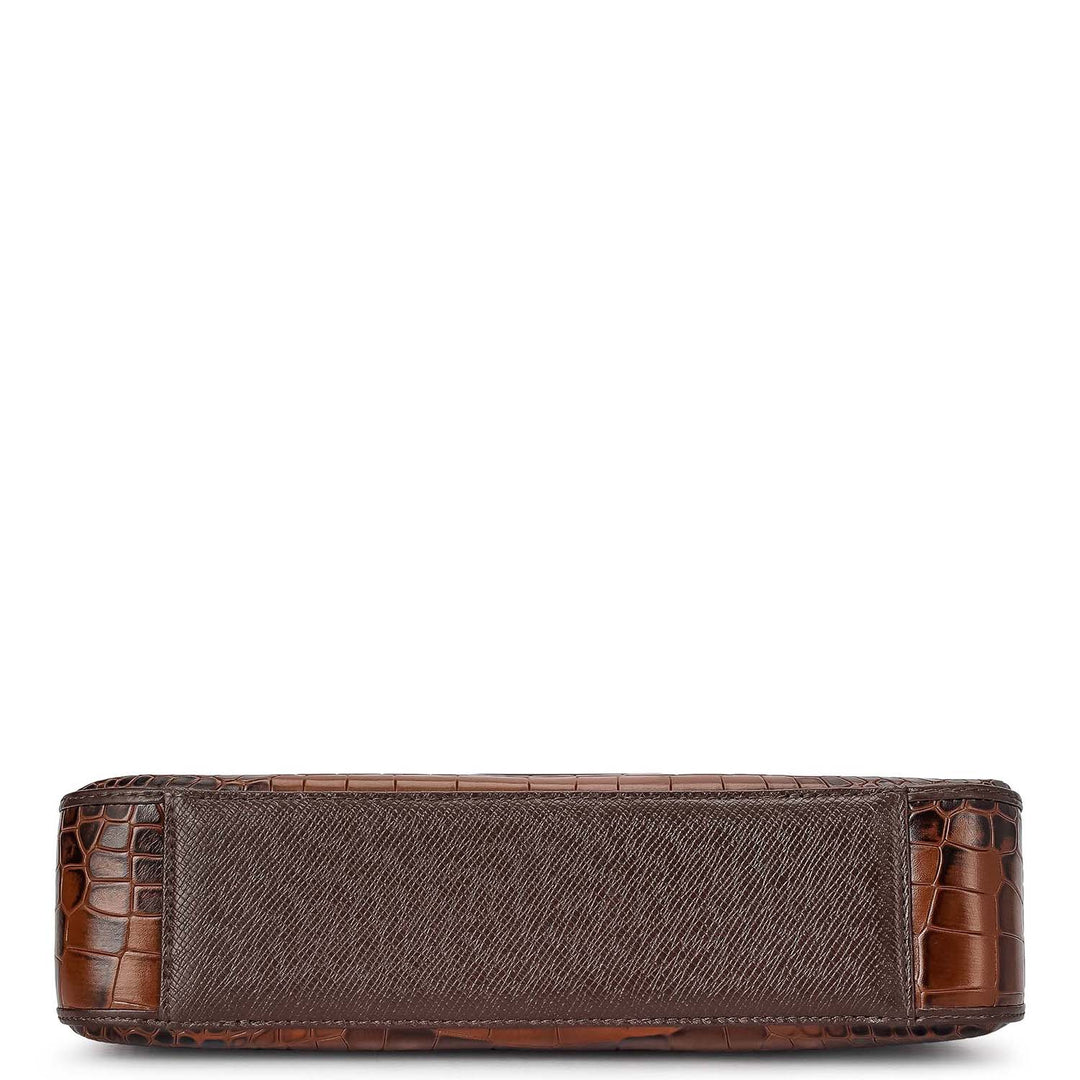 Small Croco Leather Baguette - Date