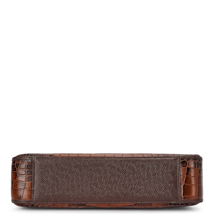 Small Croco Leather Baguette - Date