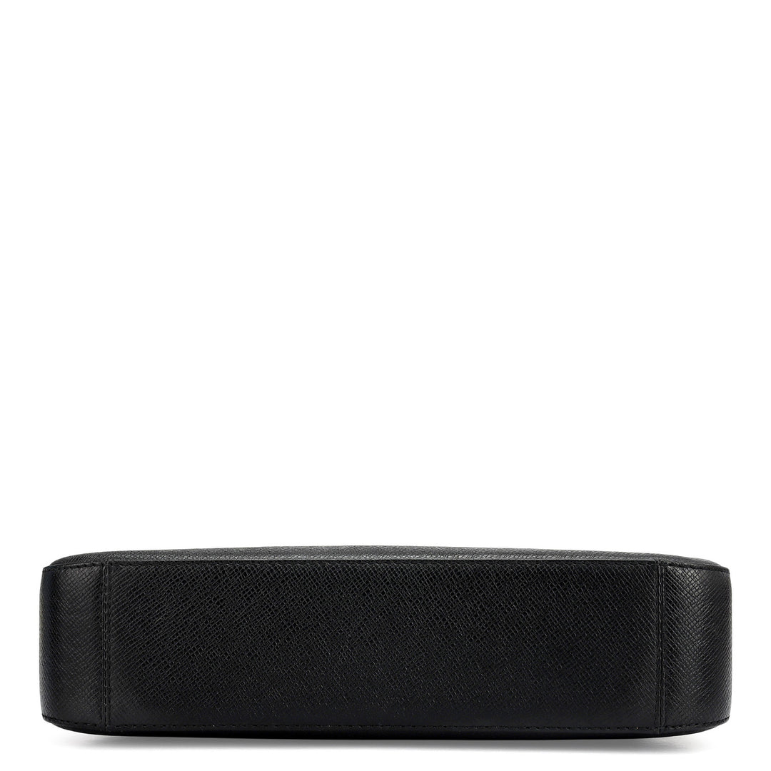 Small Franzy Leather Baguette - Black