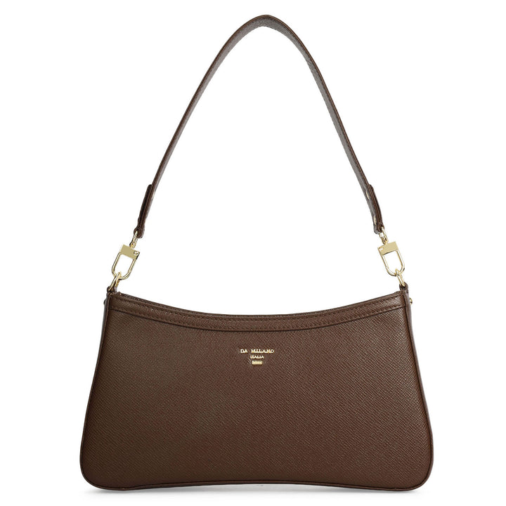 Small Franzy Leather Baguette - Walnut