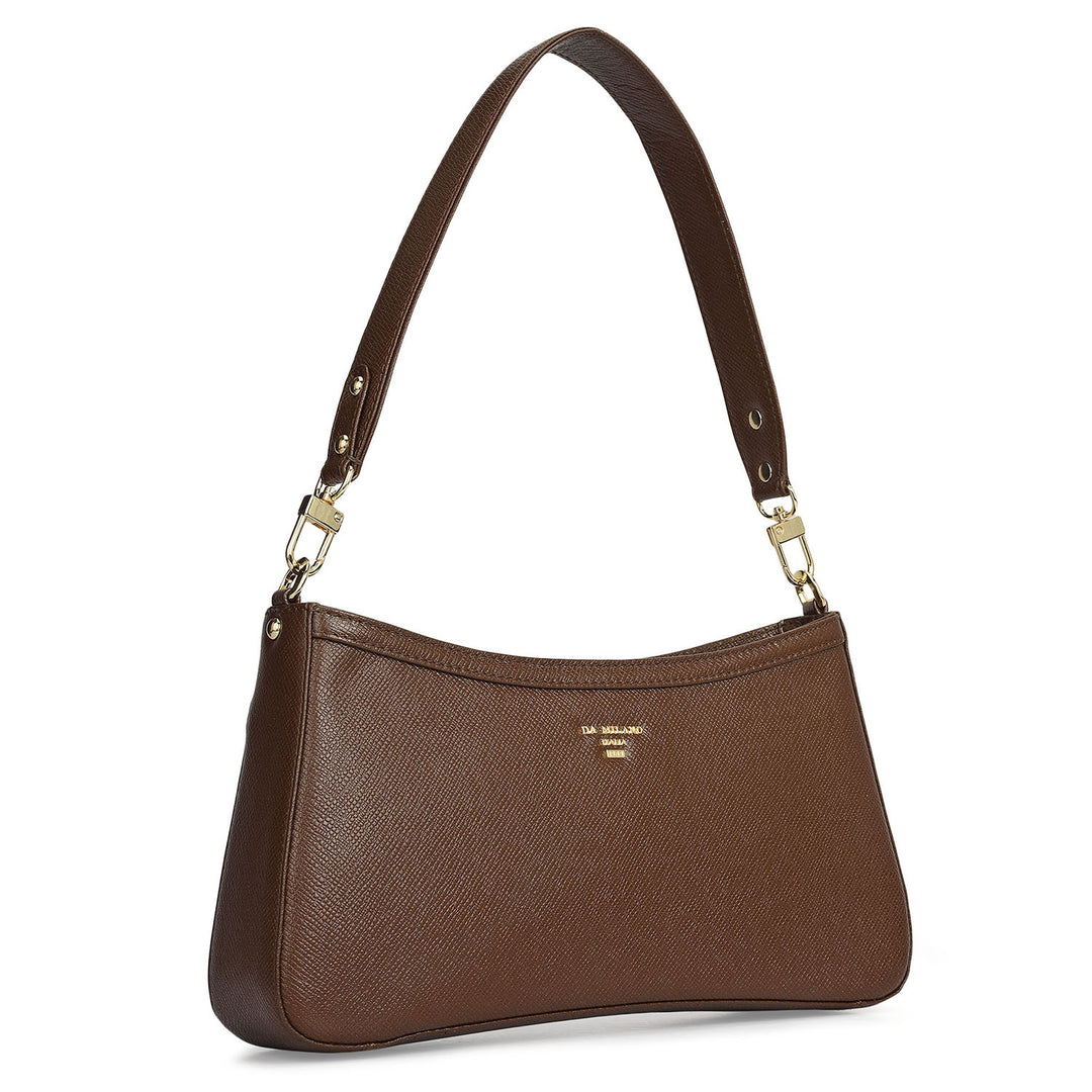 Small Franzy Leather Baguette - Walnut