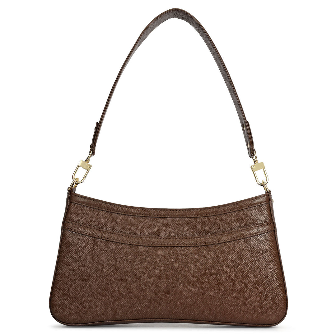 Small Franzy Leather Baguette - Walnut
