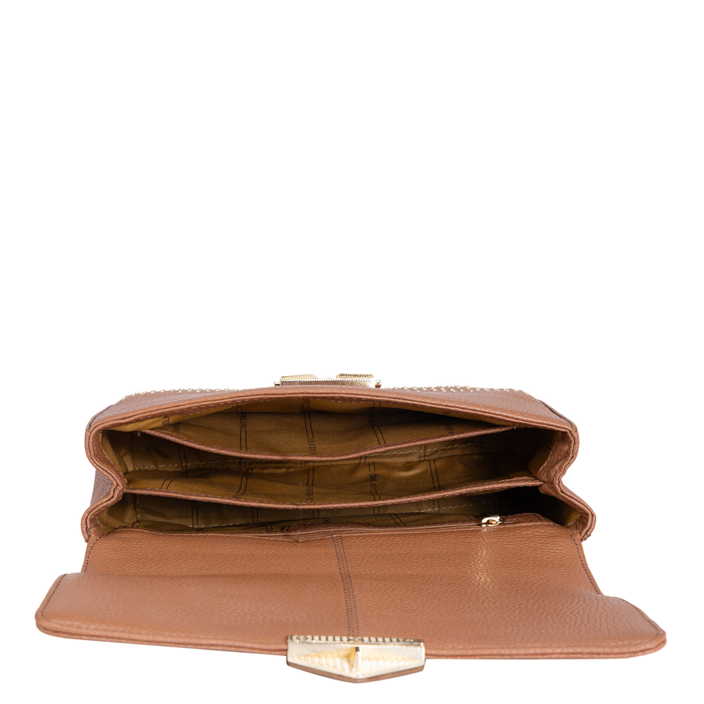 Medium Wax Leather Shoulder Bag - Cognac