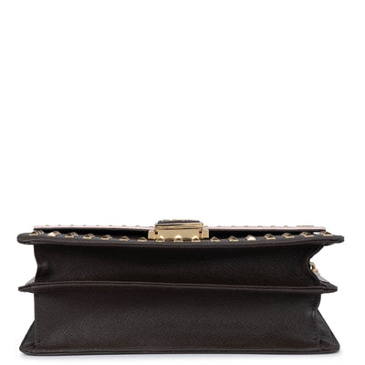 Small Monogram Franzy Leather Shoulder Bag - Blush & Oak