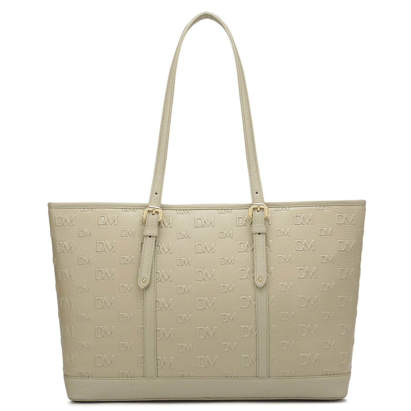 Large Monogram Wax Leather Tote - Khaki