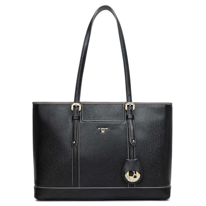 Medium Franzy Leather Tote - Black