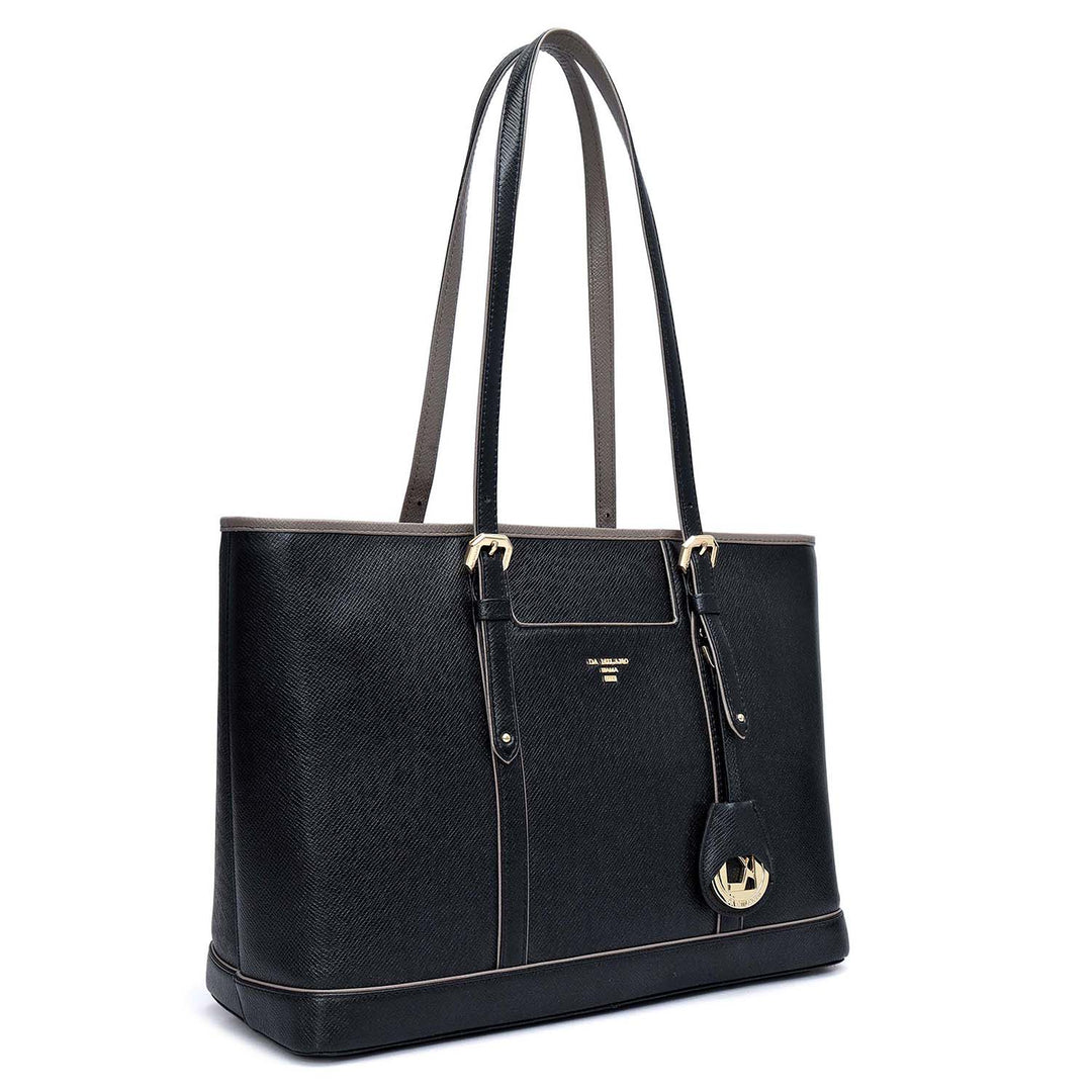 Medium Franzy Leather Tote - Black