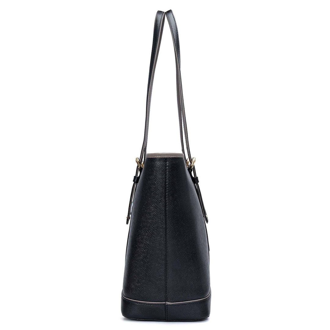 Medium Franzy Leather Tote - Black