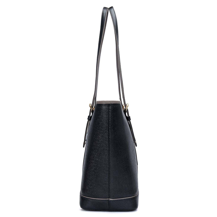 Medium Franzy Leather Tote - Black