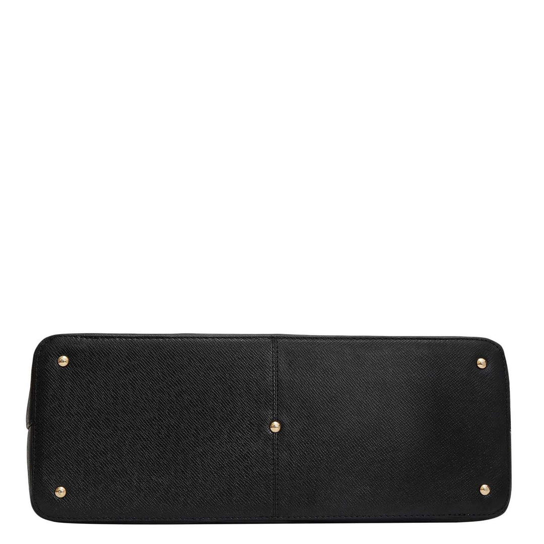 Medium Franzy Leather Tote - Black