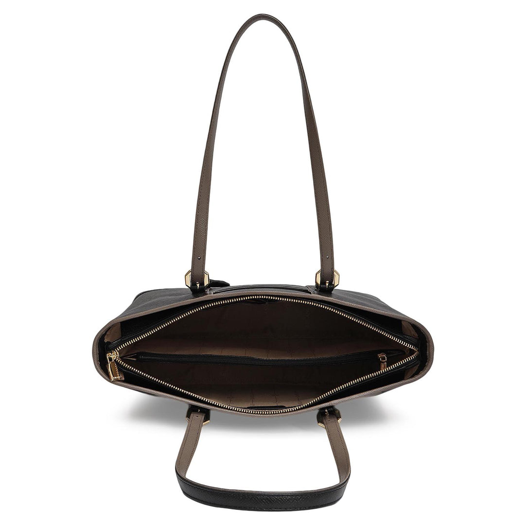 Medium Franzy Leather Tote - Black