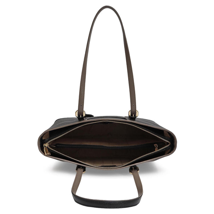 Medium Franzy Leather Tote - Black