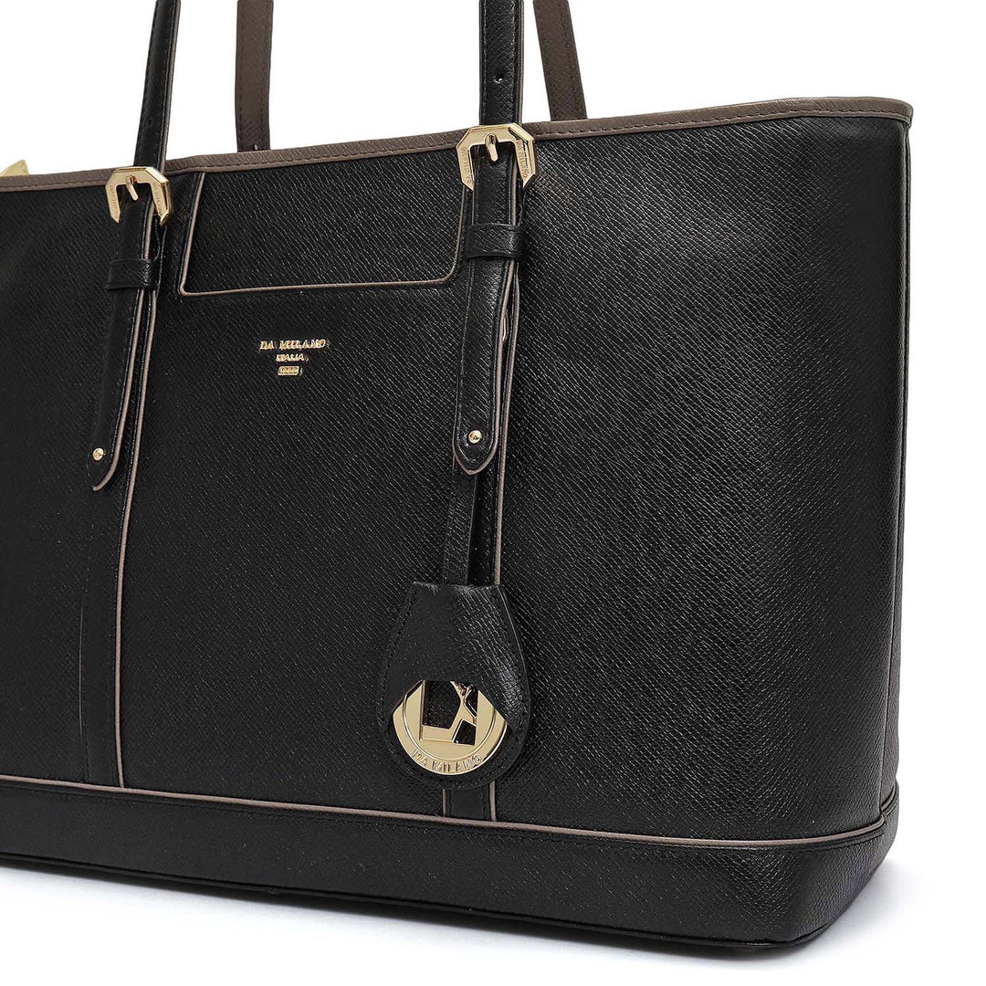 Medium Franzy Leather Tote - Black