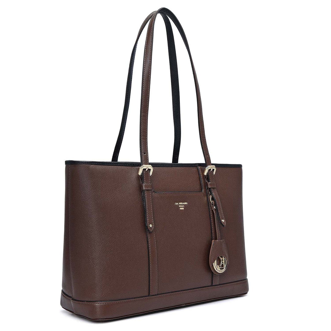 Medium Franzy Leather Tote - Brown