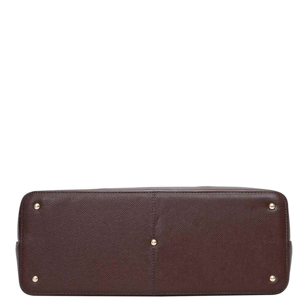 Medium Franzy Leather Tote - Brown