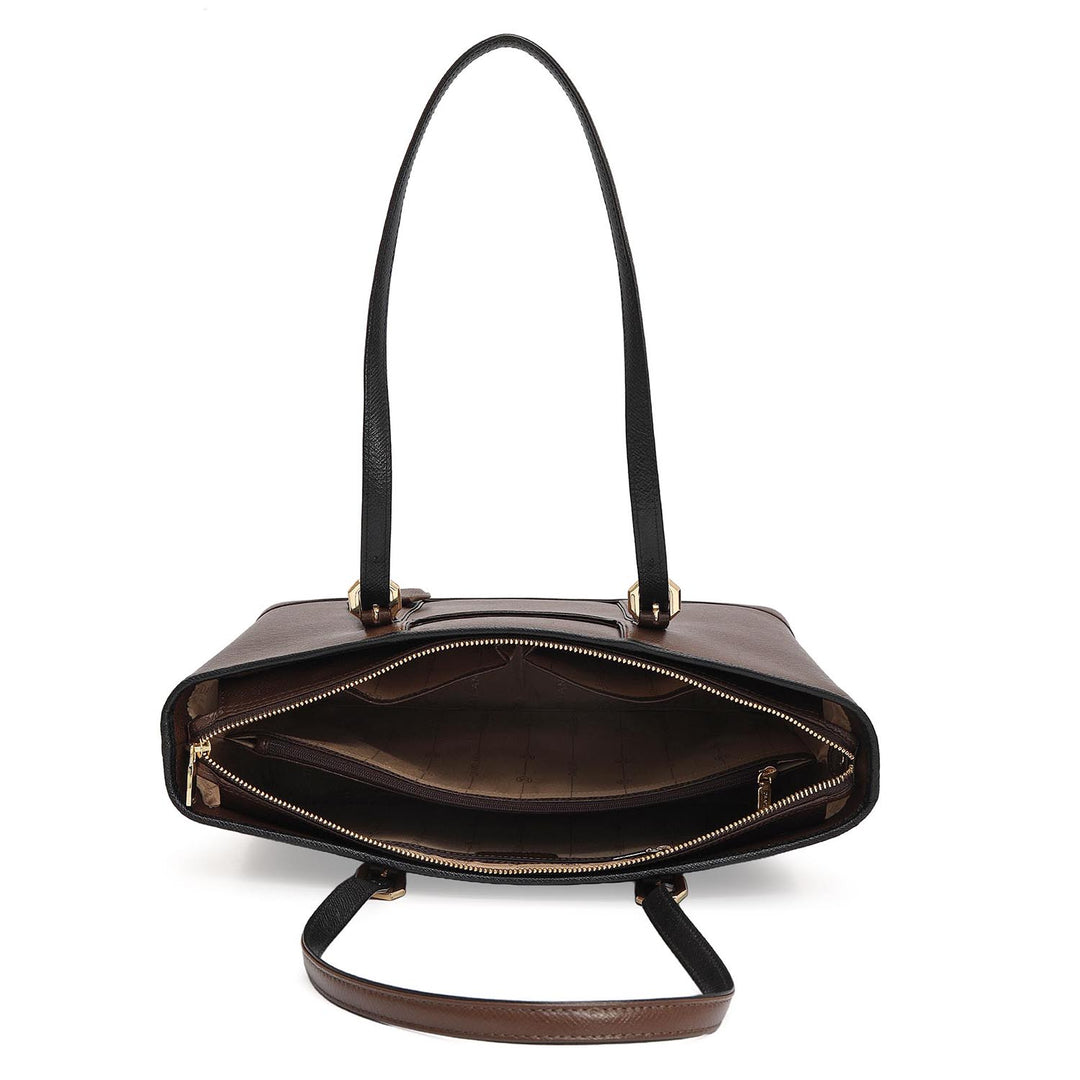Medium Franzy Leather Tote - Brown