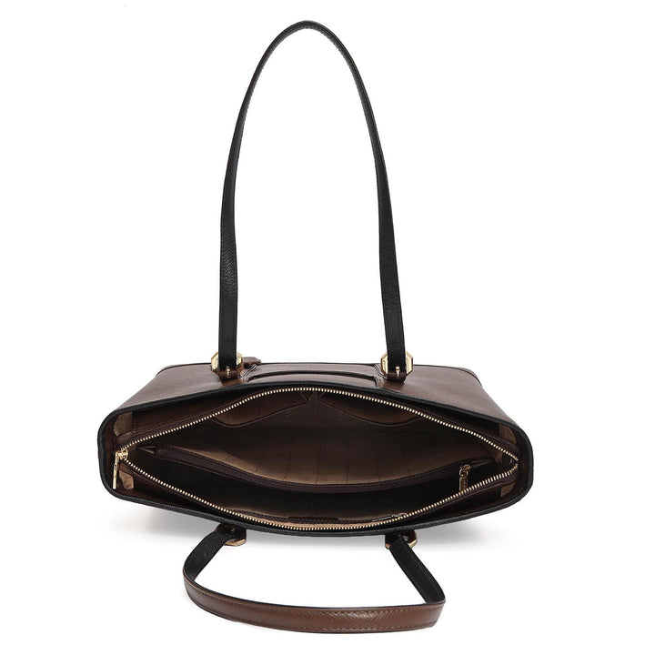 Medium Franzy Leather Tote - Brown