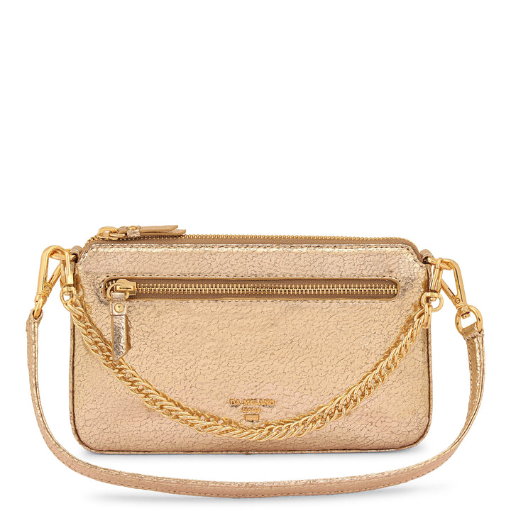 Micro Metallic Leather Baguette - Gold