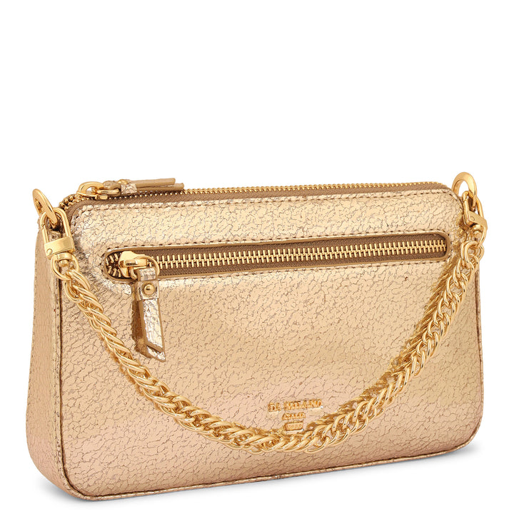 Micro Metallic Leather Baguette - Gold